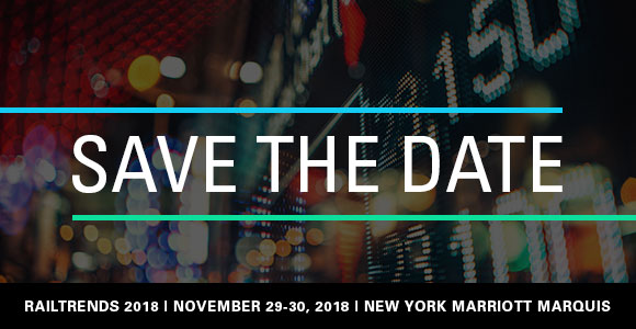 Save The Date - RailTrends 2018 - November 29-30, 2018