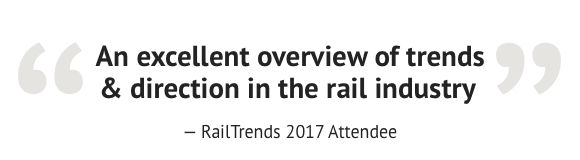 An Excellent overview of trends and direction in the rail industry - Reailtrends 2017 Attendee